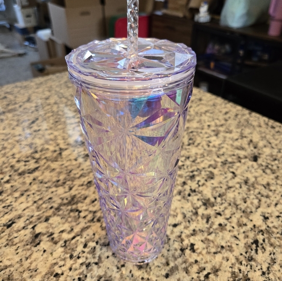 CLEARANCE NWT Starbucks Diamond Prism 2023 Holiday Tumbler with Lid and Straw - Picture 3 of 5